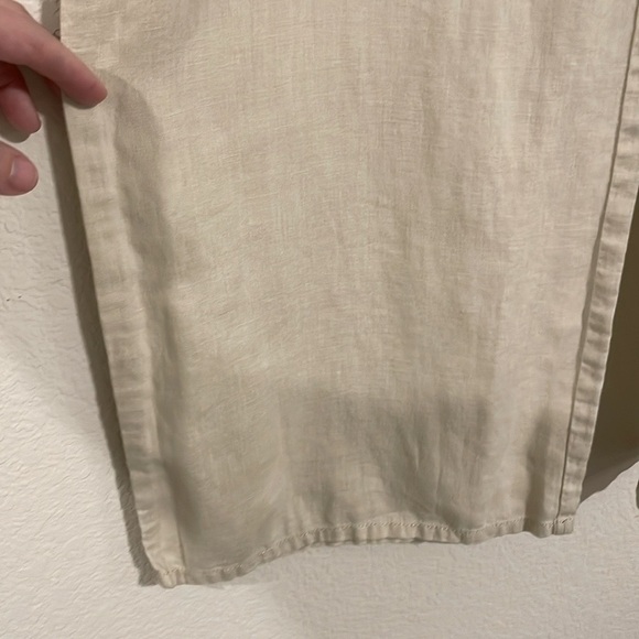 Venus Women Linen Pants Large Tan Khaki Coastal Grandma Preppy  Contemporary - Picture 8 of 14